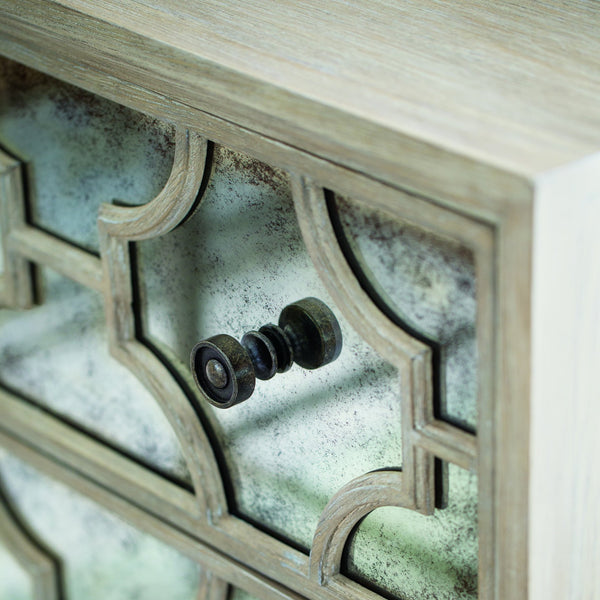 Bernhardt Bernhardt Santa Barbara Three-Drawer Chest With Antiqued Mirrored Fronts, Cerused Oak Sandstone Finish 385116