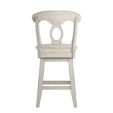 Homelegance By Top-Line Juliette Napoleon Back Counter Height Wood Swivel Chair White Rubberwood