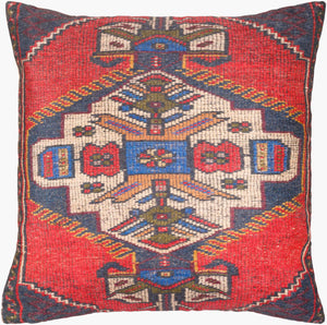 Surya Javed Bohemian 18” X 18” Accent Pillow - Vibrant, Durable, Soft Cotton & Polyester Blend For Home Decor Red Polyester,Cotton Jvd002-2222d