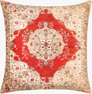 Surya Javed Bohemian 18” X 18” Accent Pillow - Vibrant, Durable, Soft Cotton & Polyester Blend For Home Decor Red Polyester,Cotton Jvd004-1818p