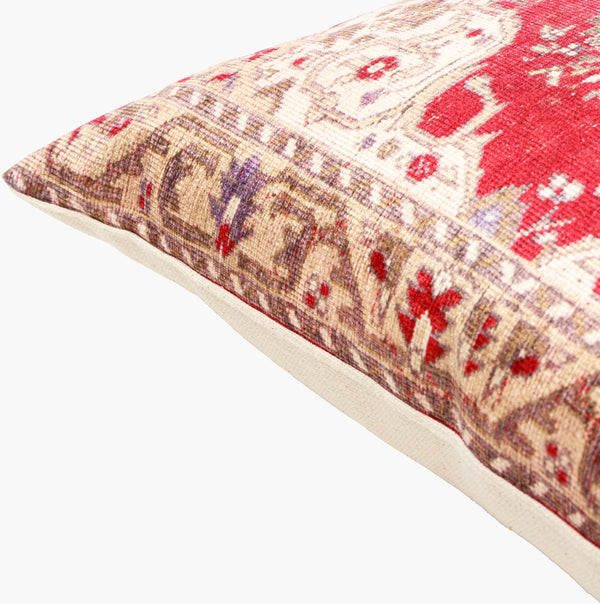 Surya Javed Bohemian 18” X 18” Accent Pillow - Vibrant, Durable, Soft Cotton & Polyester Blend For Home Decor Red Polyester,Cotton Jvd004-1818p