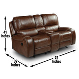 Steve Silver Keily Brown Manual Console Loveseat KE800CL