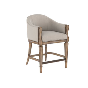 A.R.T. Furniture Architrave Counter Stool In Almond - Rustic Elegance With Upholstered Seat & Footrest For Comfort Brown Material, Parawood Solids,Foam,Fabric 277209-2608cl