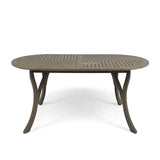 Christopher Knight Home® - Noble House - Hermosa Outdoor Acacia Wood 70" Oval Dining Table, Gray