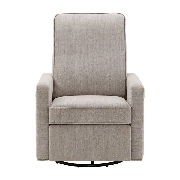 Homelegance By Top-Line Narcissa Push Back Swivel Recliner Chair Grey Fabric