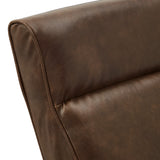 Homelegance By Top-Line Carson 25.75" Wide Mid-Century Modern Recliner Brown Faux Leather