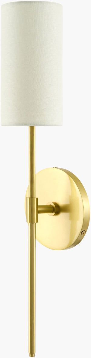 Surya Jovara Art Deco Metal Frame Linen Shade Wall Sconce for Bedroom or Hallway JVR-001