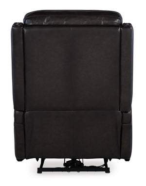 Hooker Furniture Hamilton Luxe Power Recliner With Semi-Aniline Leather, Zero-Gravity Recline, Usb Port, Nailhead Trim Grey SS116-PHZ1-095