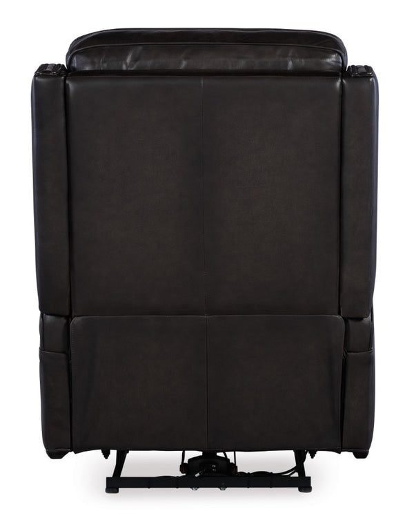 Hooker Furniture Hamilton Luxe Power Recliner With Semi-Aniline Leather, Zero-Gravity Recline, Usb Port, Nailhead Trim Grey SS116-PHZ1-095