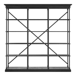 Homelegance By Top-Line Miranda Cornice Triple Shelving Bookcase Black Wood