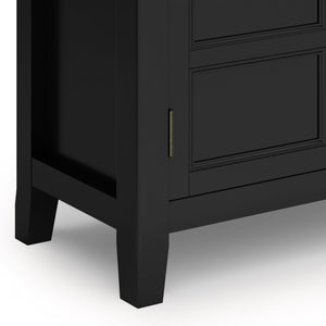 English Elm Burlington Low Storage Cabinet with Handcrafted Solid Wood, Transitional Design, Adjustable Shelves and Anti-Tip Safety Black B136P158508