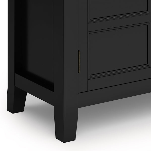 English Elm Burlington Low Storage Cabinet with Handcrafted Solid Wood, Transitional Design, Adjustable Shelves and Anti-Tip Safety Black B136P158508