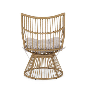 English Elm Elaine Outdoor Club Chair and Side Table Set Faux Rattan Woven Iron Patio Duo 71841.00