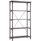 Homelegance By Top-Line Rafferty Vintage Industrial Rustic 40-inch Bookcase Grey Poplar