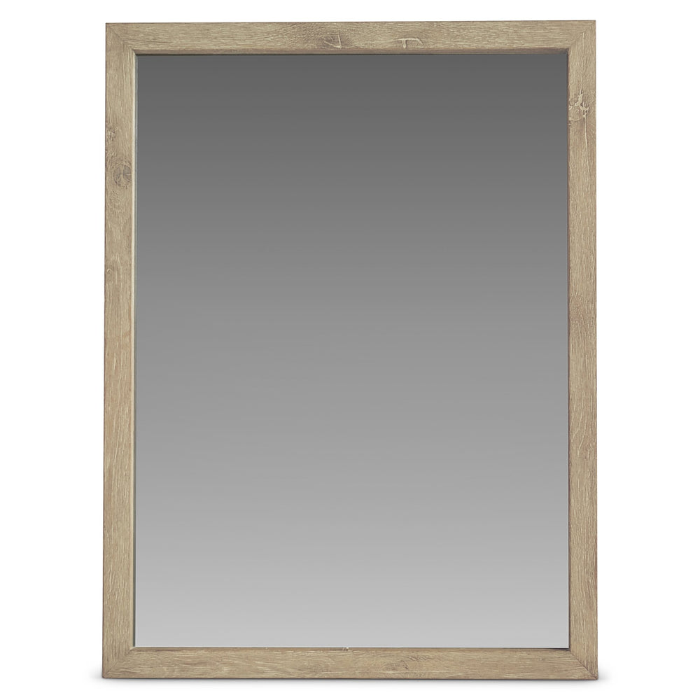 Bernhardt Bernhardt Tribeca Mirror — Aurum White Oak 46" X 34.5" Rustic-Modern Square Frame, Reversible Hang 333333