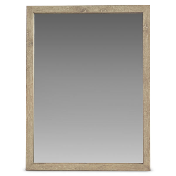 Bernhardt Bernhardt Tribeca Mirror — Aurum White Oak 46" X 34.5" Rustic-Modern Square Frame, Reversible Hang 333333