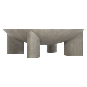 Bernhardt Bernhardt Sculptural Renzo Cocktail Table With Weathered Flint Oak Veneer & Oval Resin Legs, 54.75" 309015