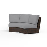 Montecito Curved Loveseat in Canvas Granite w/ Self Welt SW2501-CRV-5402 Sunset West