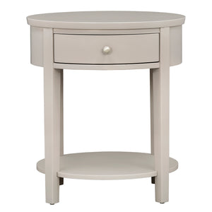 Homelegance By Top-Line Hardin 1-Drawer Oval End Table Silver Veneer