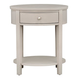 Homelegance By Top-Line Hardin 1-Drawer Oval End Table Silver Veneer