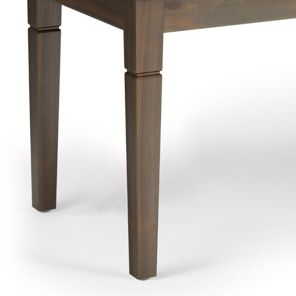 English Elm Waverly Tufted Ottoman Bench - Elegant Distressed Brown Faux Leather For Versatile Home Seating B136P159078-GIGA