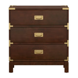 Homelegance By Top-Line Jameson 3-Drawer Gold Accent Nightstand Brown Wood