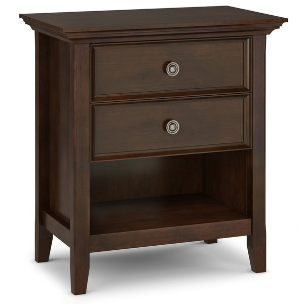 English Elm Amherst Bedside Table - Handcrafted Solid Wood In Rich Russet Brown With Spacious Storage Drawers B136P158370