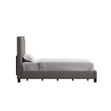 Homelegance By Top-Line Sinead Square Button-Tufted Upholstered Bed Grey Linen