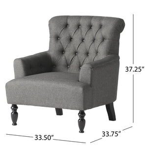 English Elm Christopher Knight Home® - CLUB CHAIR Dark Gray Fabric Accent Chair — Plush Deep Seat, Sturdy Frame, Modern Living Room Style 57752.00DGAY