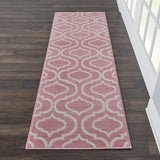 Nourison Jubilant JUB19 Machine Made Power-loomed Borderless Design Indoor Only Contemporary  Rug Pink, Pink 100% Polypropylene 99446479891