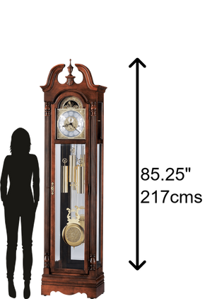 Hekman Furniture 610983 Benjamin Grandfather Clock - Elegant Windsor Cherry Finish With Westminster Chime & Heirloom Features Windsor Cherry Benjamin Grandfather Clock 610983