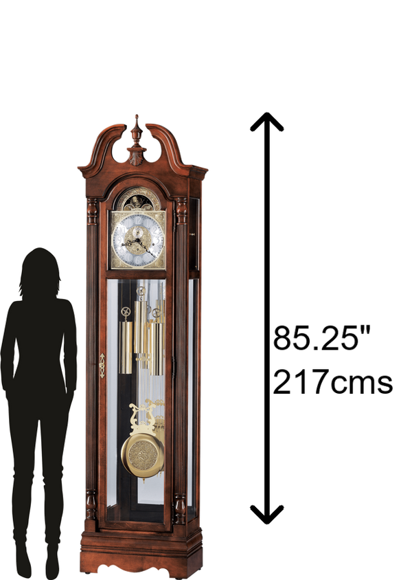 Hekman Furniture 610983 Benjamin Grandfather Clock - Elegant Windsor Cherry Finish With Westminster Chime & Heirloom Features Windsor Cherry Benjamin Grandfather Clock 610983