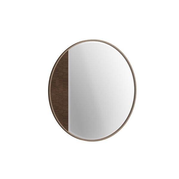A.R.T. Furniture Verge Round Mirror - Modern Minimalist Design with Wood Accent for Stylish Entryways & Living Rooms 337123-1960