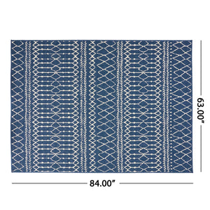English Elm Christopher Knight Home® - 5'3"x7' Rug - Blue Polypropylene Area Rug, 100% Durable Low-Pile 4mm Handcrafted Accent for Living Room 72346.00