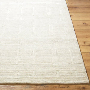 Livabliss Rossi Hand Tufted Wool Area Rug Plush Medium Pile Artisan Craft for Entryways Ivory, Cream 2' x 3' JWRS2300-23