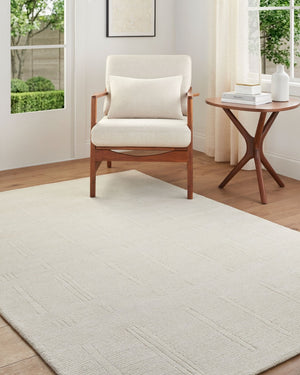 Livabliss Rossi Hand Tufted Wool Area Rug Plush Medium Pile Artisan Craft for Entryways Ivory, Cream 2' x 3' JWRS2300-23