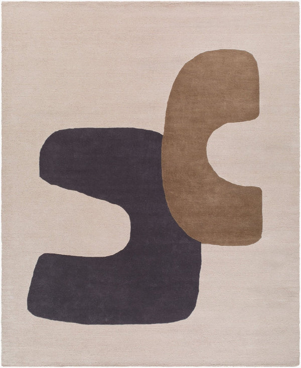 Livabliss Rossi Hand-tufted Wool Area Rug Plush Medium Pile Craft for Entryway or Bedroom Ivory, Charcoal 8' x 10' JWRS2304-810