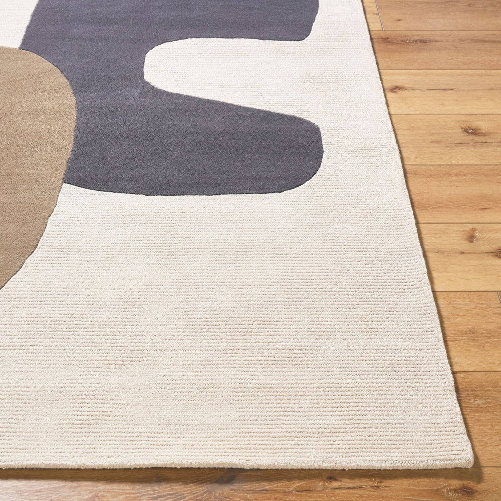 Livabliss Rossi Hand-tufted Wool Area Rug Plush Medium Pile Craft for Entryway or Bedroom Ivory, Charcoal 5' x 7'6" JWRS2304-576