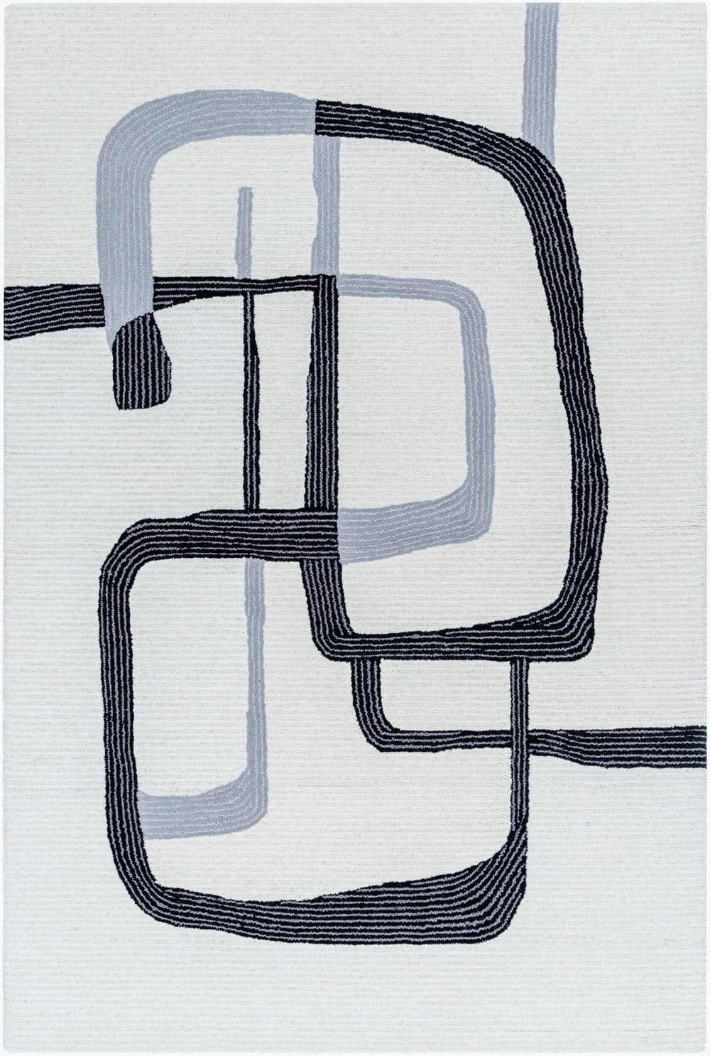 Livabliss Rossi Hand Tufted Wool Accent Rug Artisan Crafted for Entryway Bathroom or Bedroom Ivory, Charcoal 9' x 12' JWRS2306-912