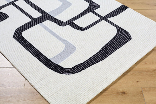 Livabliss Rossi Hand Tufted Wool Accent Rug Artisan Crafted for Entryway Bathroom or Bedroom Ivory, Charcoal 9' x 12' JWRS2306-912