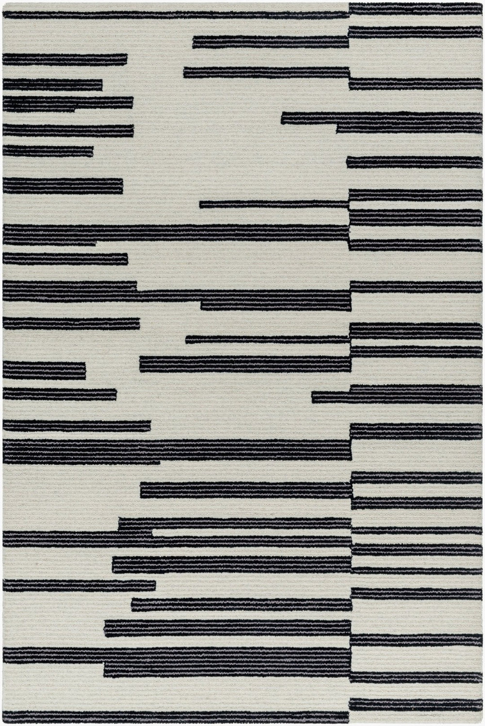 Livabliss Rossi Hand Tufted Wool Area Rug Artisan Crafted for Entryway Bathroom or Bedroom Ivory, Charcoal 2' x 3' JWRS2308-23