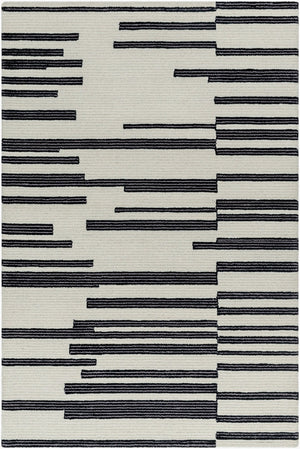 Livabliss Rossi Hand Tufted Wool Area Rug Artisan Crafted for Entryway Bathroom or Bedroom Ivory, Charcoal 2' x 3' JWRS2308-23