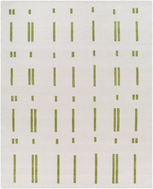 Livabliss Rossi Hand Tufted Wool Area Rug Plush Medium Pile for Entryway or Bedside Accent Ivory, Olive Gr 8' x 10' JWRS2309-810