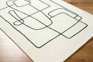 Livabliss Rossi Hand-tufted Wool Accent Rug Soft Medium Pile for Entryway or Bathroom Ivory, Charcoal 2' x 3' JWRS2311-23
