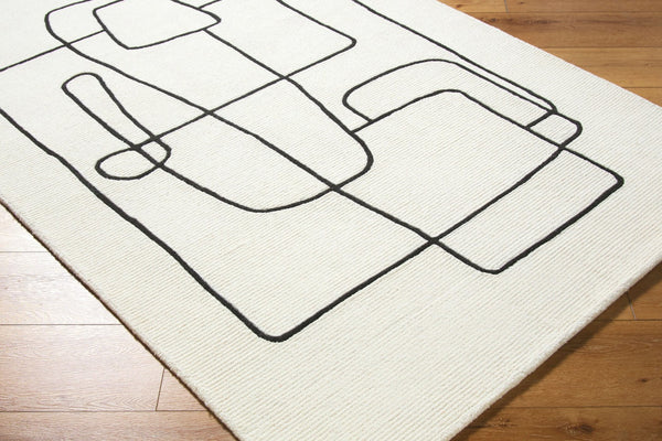 Livabliss Rossi Hand-tufted Wool Accent Rug Soft Medium Pile for Entryway or Bathroom Ivory, Charcoal 2' x 3' JWRS2311-23