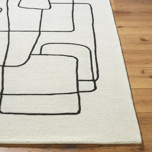 Livabliss Rossi Hand-tufted Wool Accent Rug Soft Medium Pile for Entryway or Bathroom Ivory, Charcoal 2' x 3' JWRS2311-23