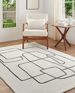 Livabliss Rossi Hand-tufted Wool Accent Rug Soft Medium Pile for Entryway or Bathroom Ivory, Charcoal 2' x 3' JWRS2311-23