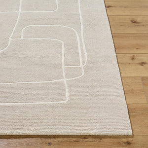 Livabliss Rossi Hand Tufted Pure Wool Accent Rug Soft Medium Pile for Entryway or Bedside Beige, Ivory 8' x 10' JWRS2312-810