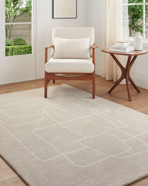 Livabliss Rossi Hand Tufted Pure Wool Accent Rug Soft Medium Pile for Entryway or Bedside Beige, Ivory 8' x 10' JWRS2312-810