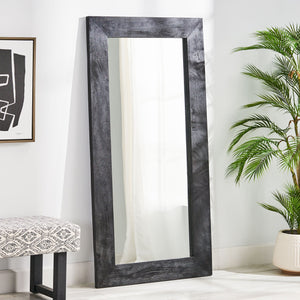 English Elm Christopher Knight Home® - Wood Ramsay Rustic Handcrafted Mango Wood Full-Length Standing Mirror — Tempered Glass, Black Finish, Durable Craftsmanship 71342.00